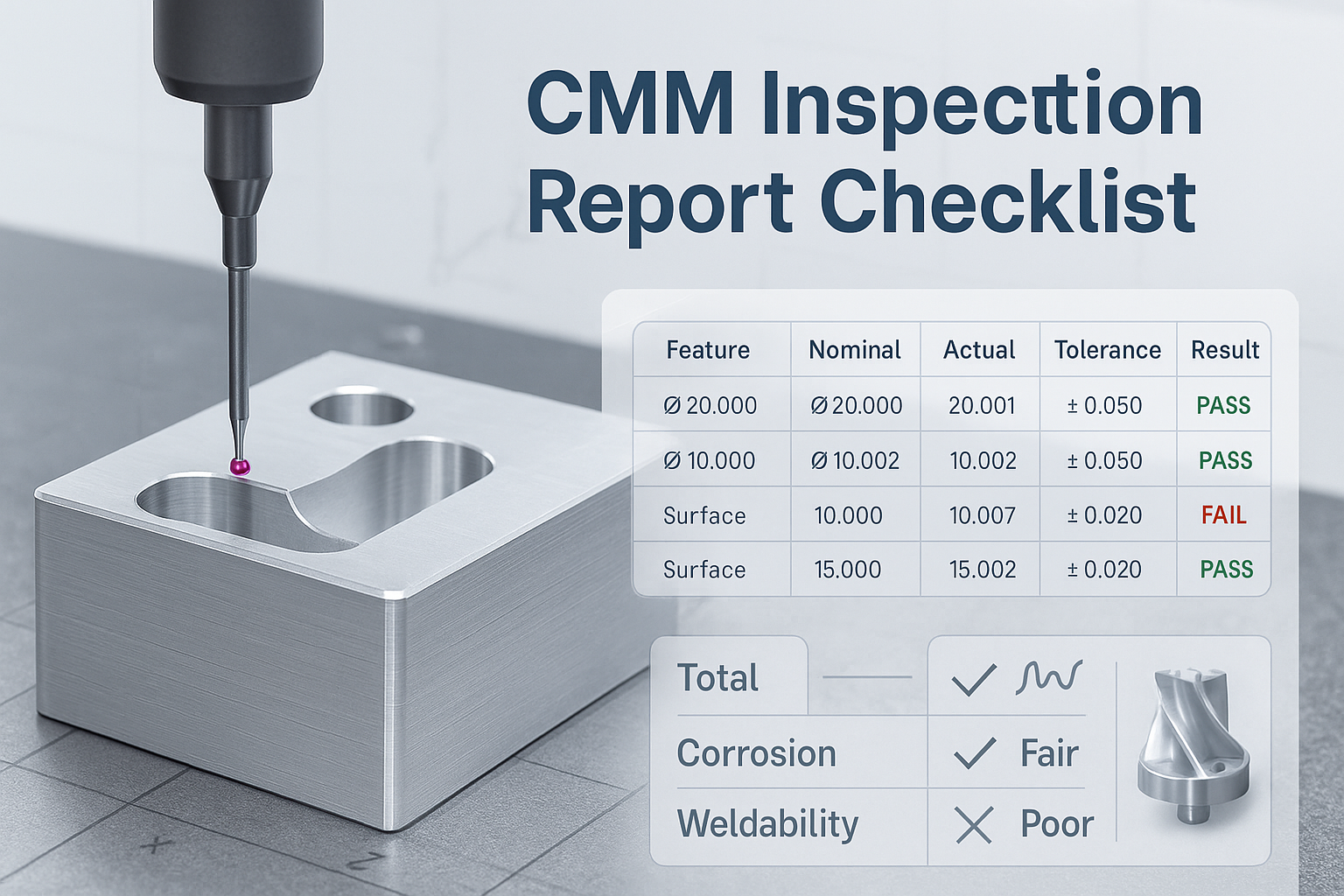 Lista de Verificação do Relatórios de Inspeção CMM