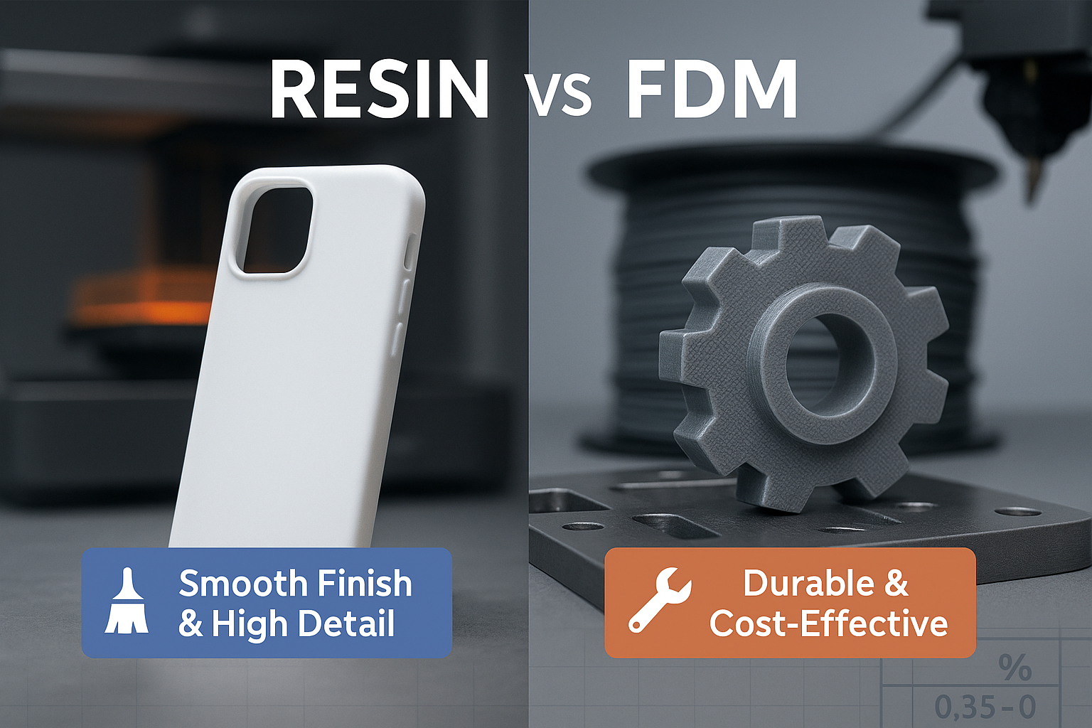 Resina vs Impressão 3D FDM para Protótipos Visuais