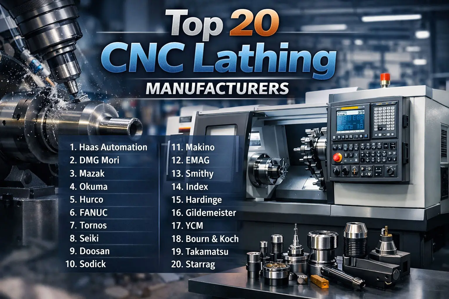 Início 20 Fabricantes de Torno CNC: Precisão e confiabilidade em 2026